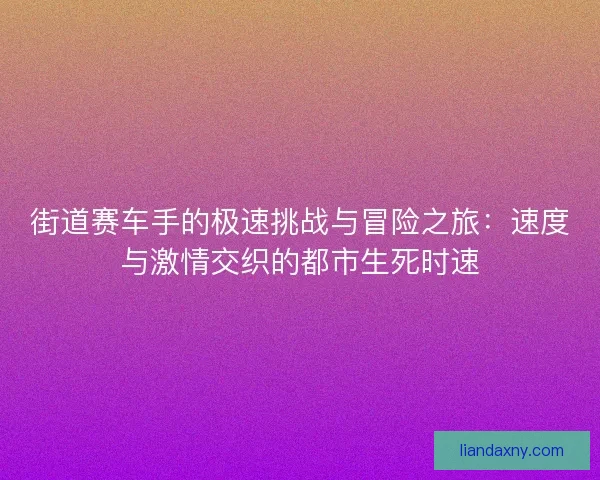 街道赛车手的极速挑战与冒险之旅：速度与激情交织的都市生死时速